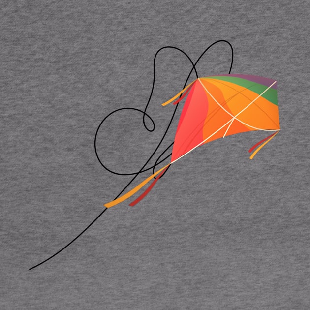 Colorful Kite Soaring into the Sky Gift Evergreen by 3dozecreations